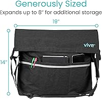 Vista 5 de Vive Bolsa de Accesorios para Silla de Ruedas XL - Impermeable, Resistente a los Arañazos, Doble Costura, Lavable a Máquina para Adultos, Personas