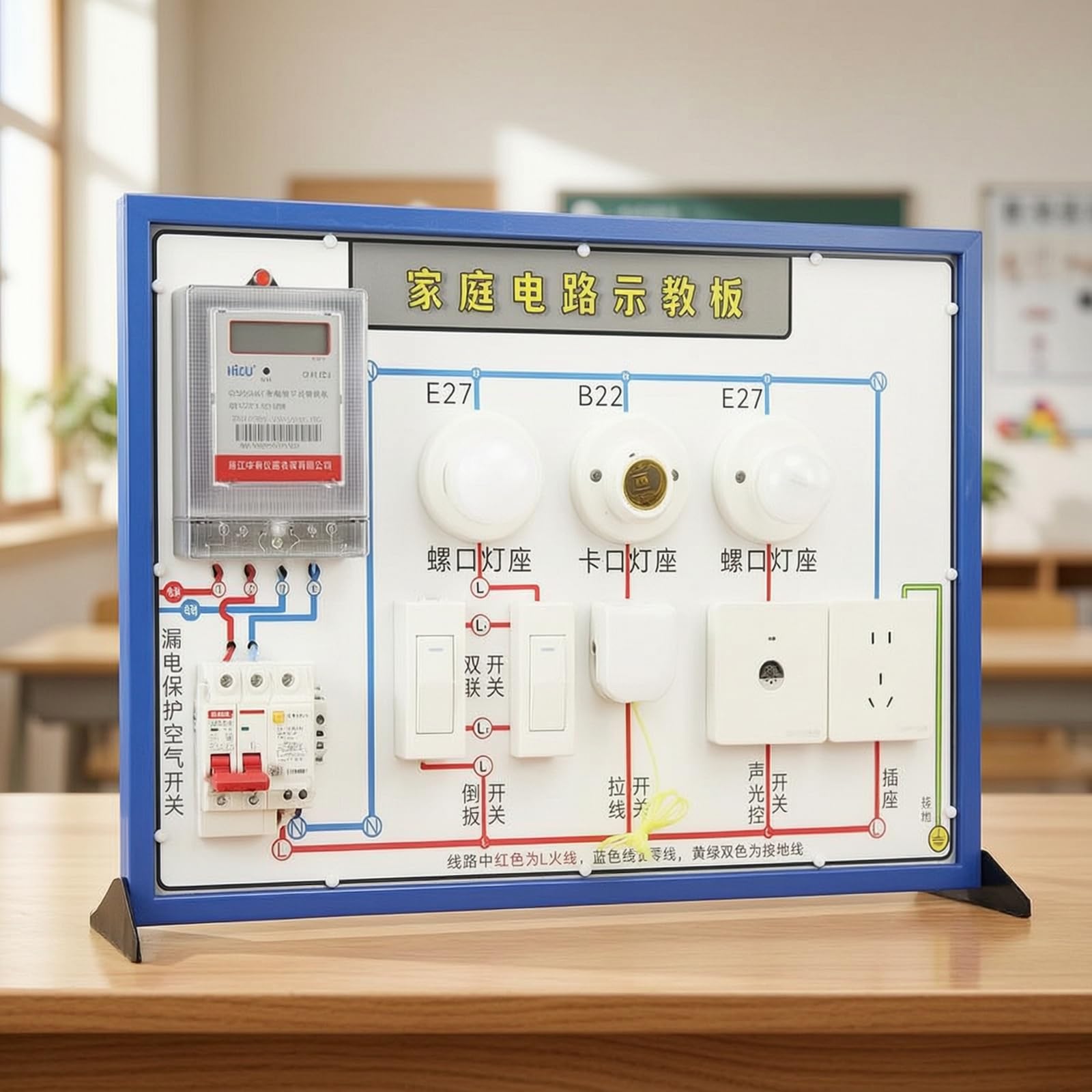 Maqueta Circuito Doméstico Integrado Panel Entrenamiento Eléctrico Reutilizable para Laboratorio, 30 40cm