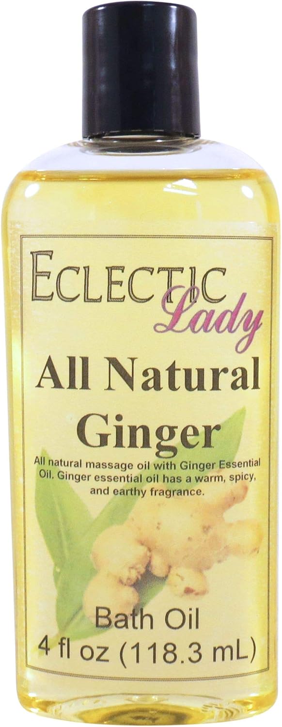 Ginger Bath Oil - Scented Body Oil - Relaxing & Moisturizing Bathing Oil - Fragrance Body Oil For Dry & Rough Sensitive Skin - 16 oz