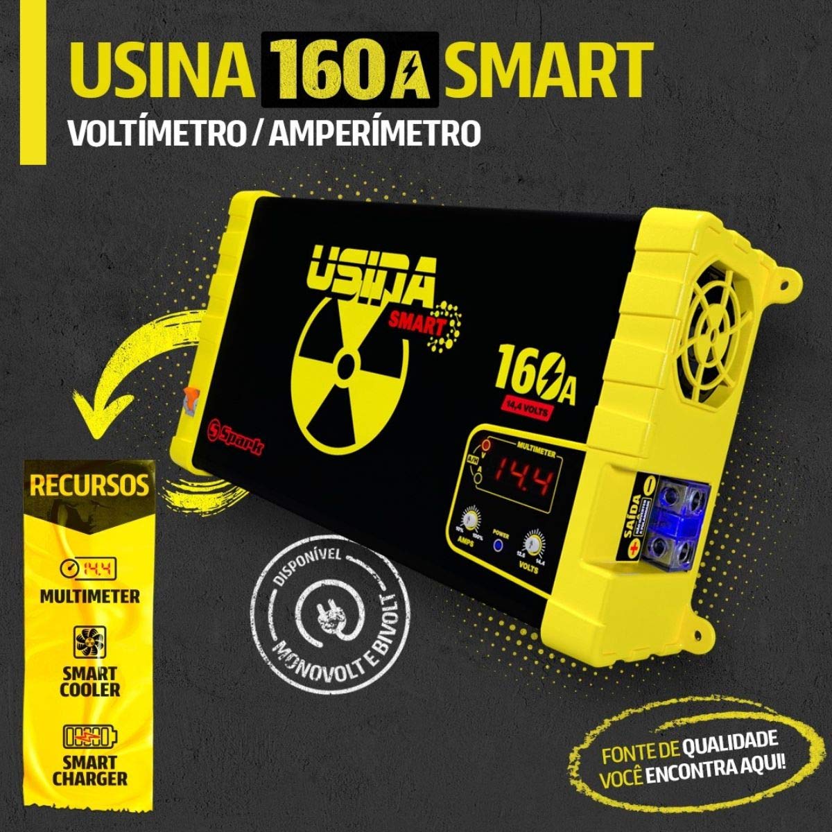 Automotive Source Digital Spark Power Usina160A Smart Bivolt Voltmeter Ammeter