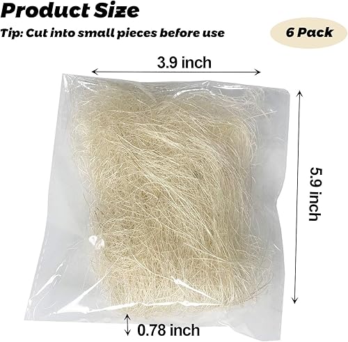 Miniatura 3 de kathson Materiales de anidación de pájaros, fibra de coco, material de cama cálido y transpirable, seda de lino para pájaros pequeños animales