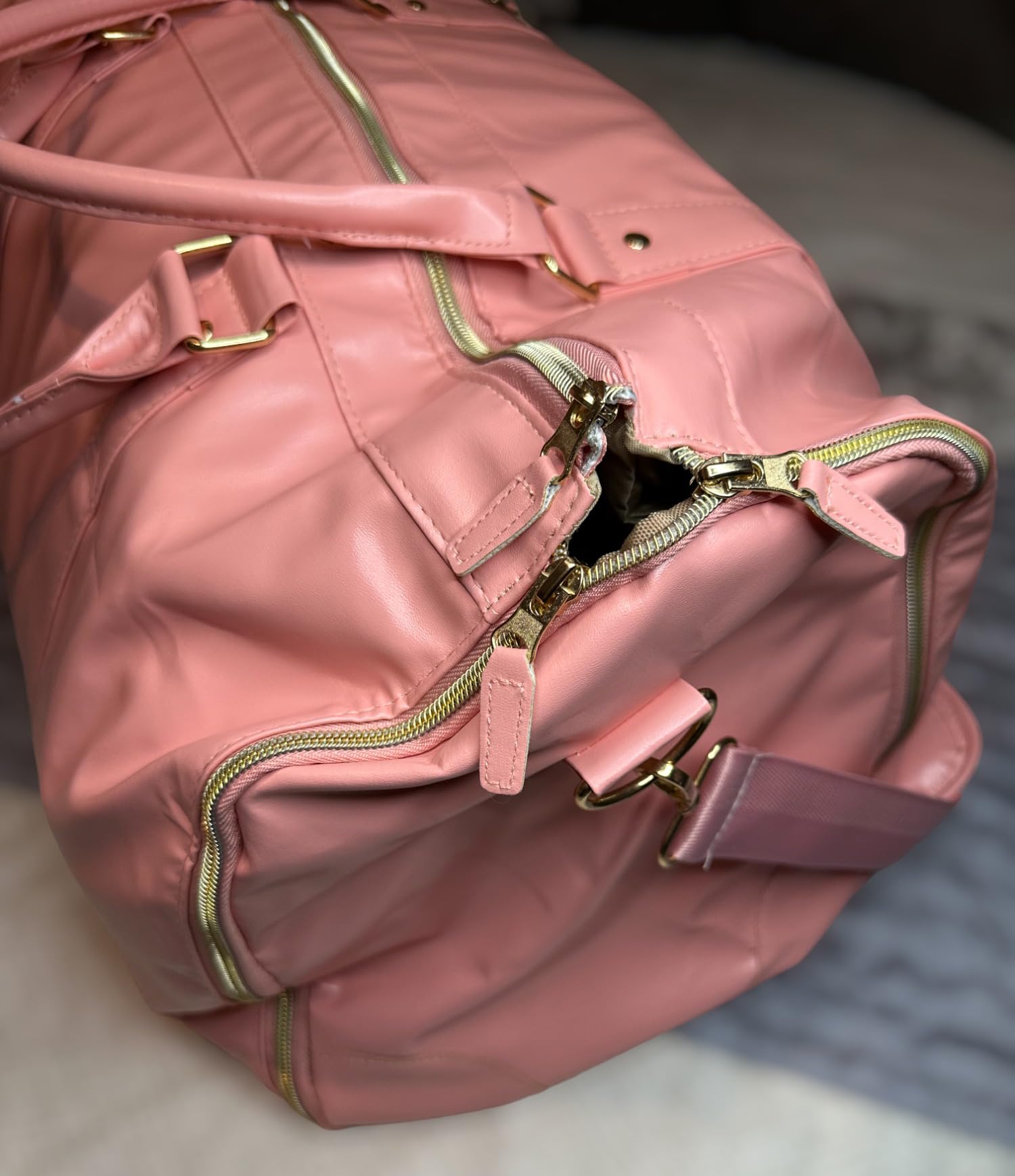 GALINEI. Bolsa portatrajes Convertible en Maleta de Mano para Mujer señora. Bolso 2 en 1. Funda de Viaje para Traje (Rosa)
