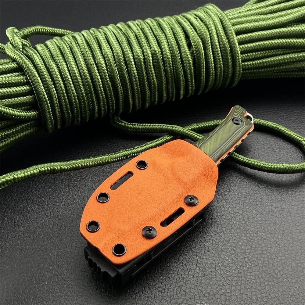 HUAAO Fixed Blade Knife with Kydex Sheath for Men, Full Tang 8Cr13Mov Blade with G10 Handles, for EDC Hunting Camping Fishing (Orange G10 Handle)