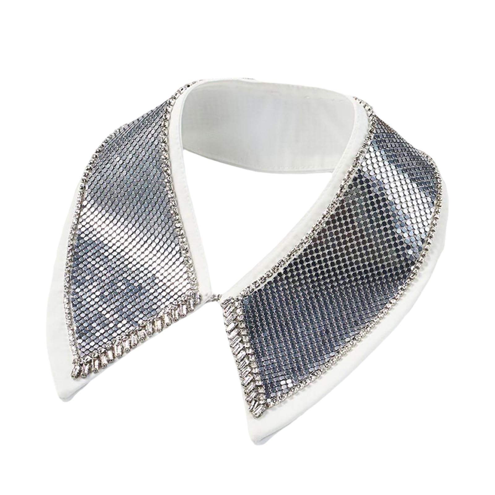 MICFENY Rhinestones Detachable Lapel Collar False Elaborate Girls Collar Accessory Jeweled Neckwear Art False Shawl