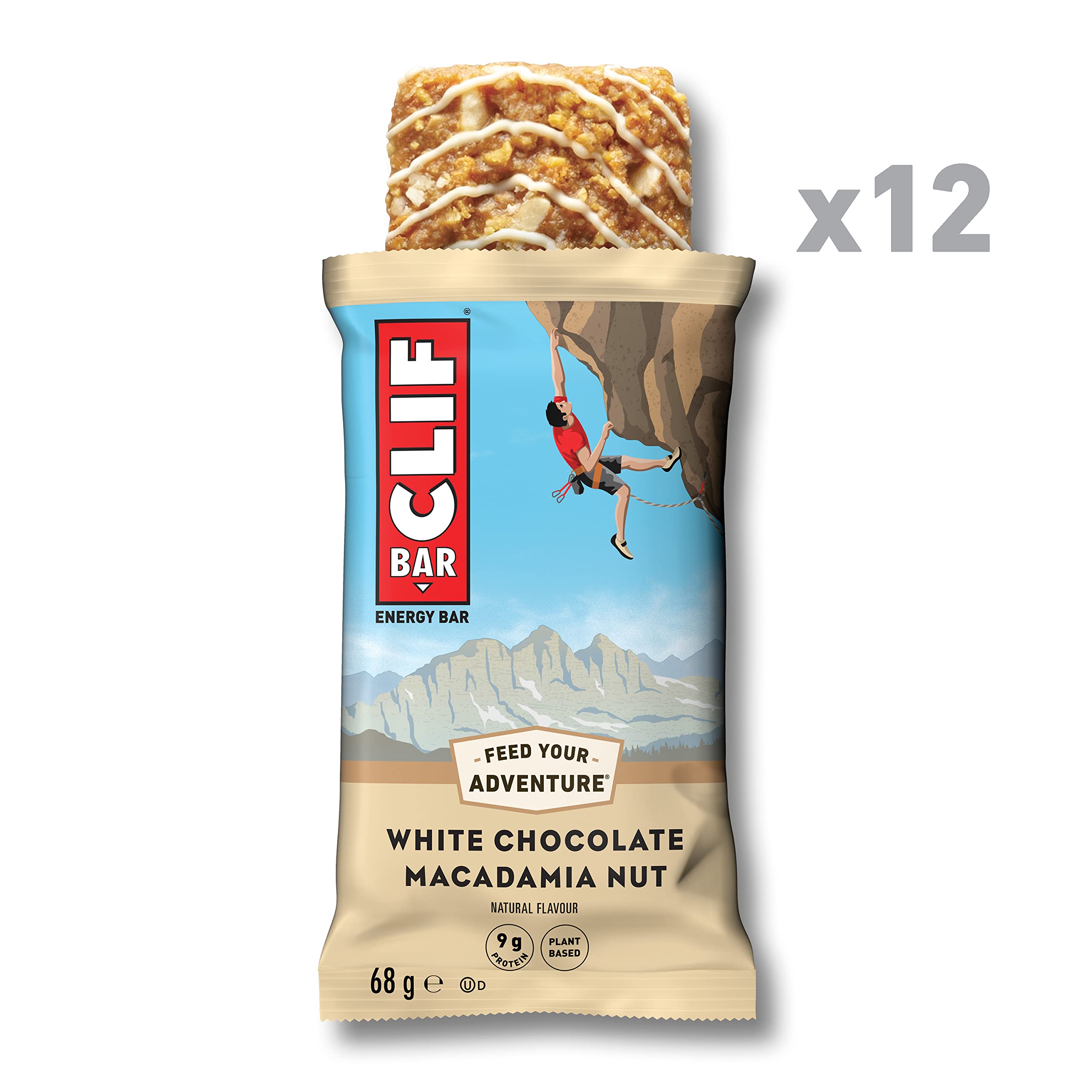Clif Barretta di noci di macadamia al cioccolato bianco 68 g (Pack of 12)