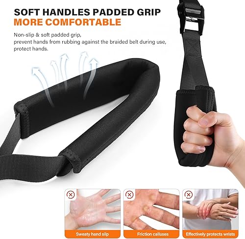 Miniatura 4 de Bilbear Accesorio de cable de cuerda de tríceps ajustable, cuerda extraíble para tríceps, agarre de cuerda de gimnasio con asas antideslizantes,