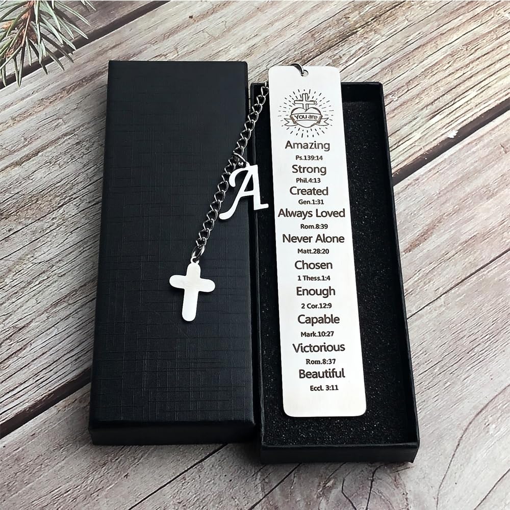 Marcapáginas de la Biblia con letras religiosas cristianas para mujeres, adolescentes, regalos de bautismo para amantes de los libros, cumpleaños, Pascua, Navidad, regalos basados en la fe, rellenos