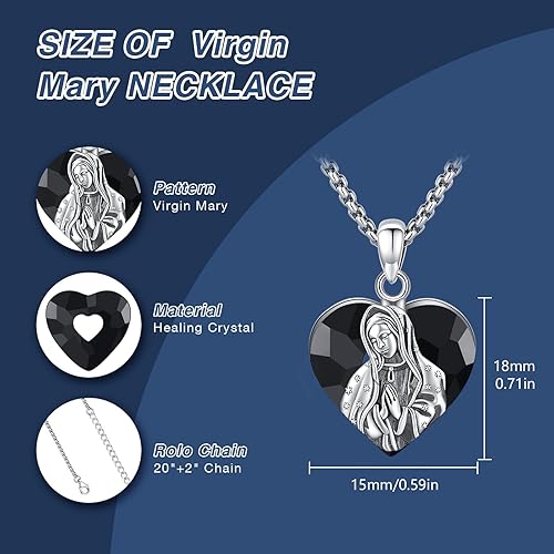 Miniatura 2 de Collar con colgante de San Miguel, San Cristóbal, San Patricio, San Juda, San Benito, San José, plata de ley 925, medalla de amuleto de protección