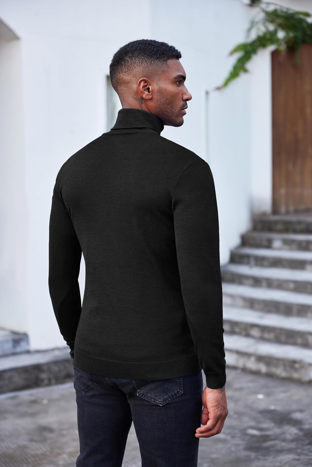 COOFANDY Men's Slim Fit Turtleneck Sweater Casual Basic Knitted Long Sleeve Pullover Sweater - Image 8
