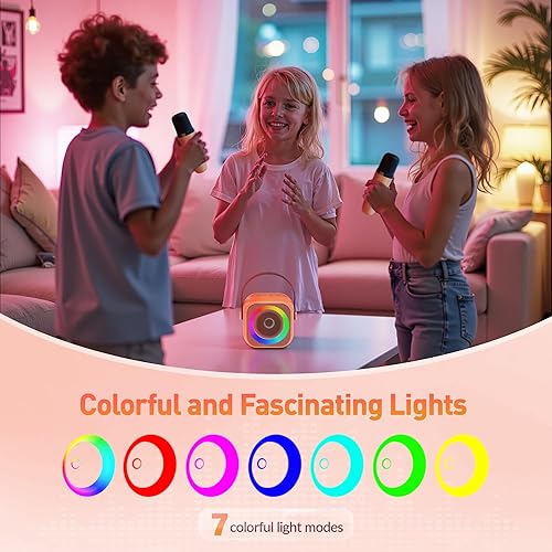 Vista 76 de Mini máquina de karaoke para niños y adultos, altavoz Bluetooth portátil con micrófono inalámbrico, para niñas de 4, 5, 6, 7, 8, 9, 10 y 12 años