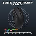 MechLands AJAZZ AJ139 V2 MC Gaming Mouse with Charging Base, Adjustable 12,000 DPI, PAW3311 Sensor, 3 Modes Wireless Mouse, 500mAh Battery, 1000 Polling Rate, 66g Lightweight, Win/Mac (Black)