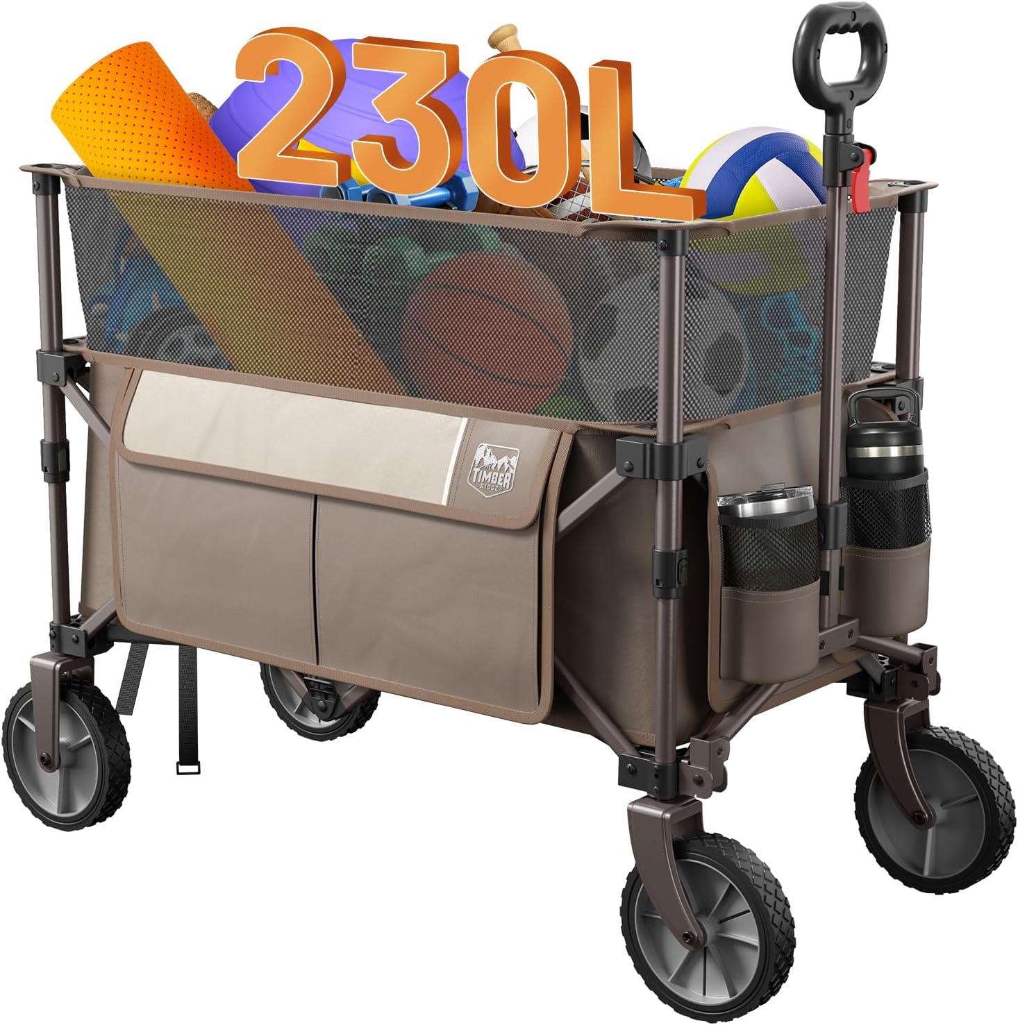 TIMBER RIDGE Extra Large Collapsible Folding Wagon Carts, Heavy Duty