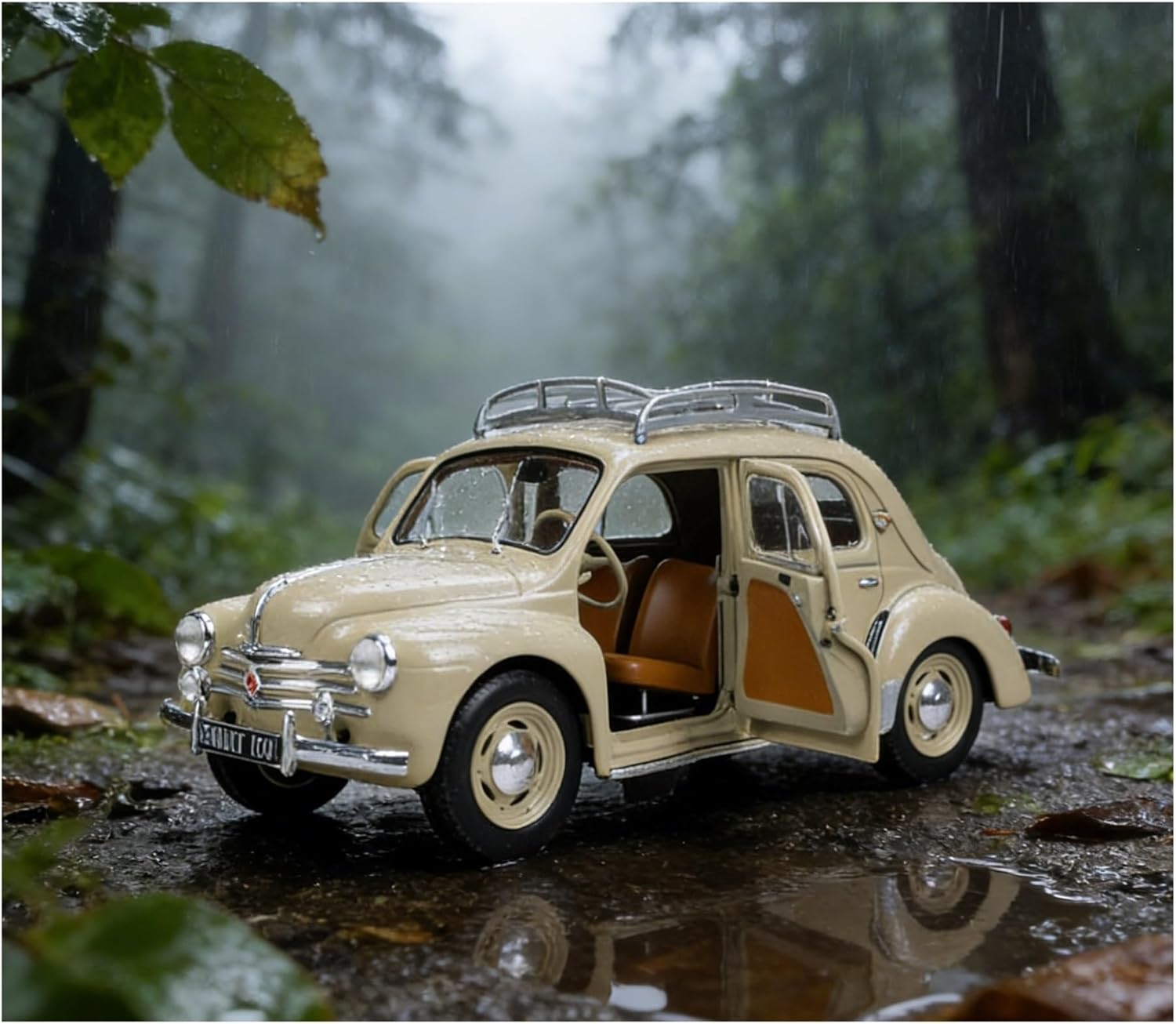1:18 for Renault 4CV Beige Toy Cars Model Enthusiasts Gift Vehicles