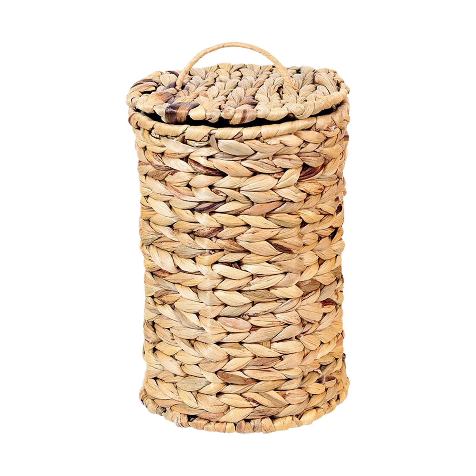 Pattumiera Intrecciata, Elegante Organizzatore, 31,5x19 Cm, Decorazione Rustica Per La Casa Con Di, Pattumiera Decorativa Con Coperchio, Facile Da Usare, Per Cucina, Camera Da L