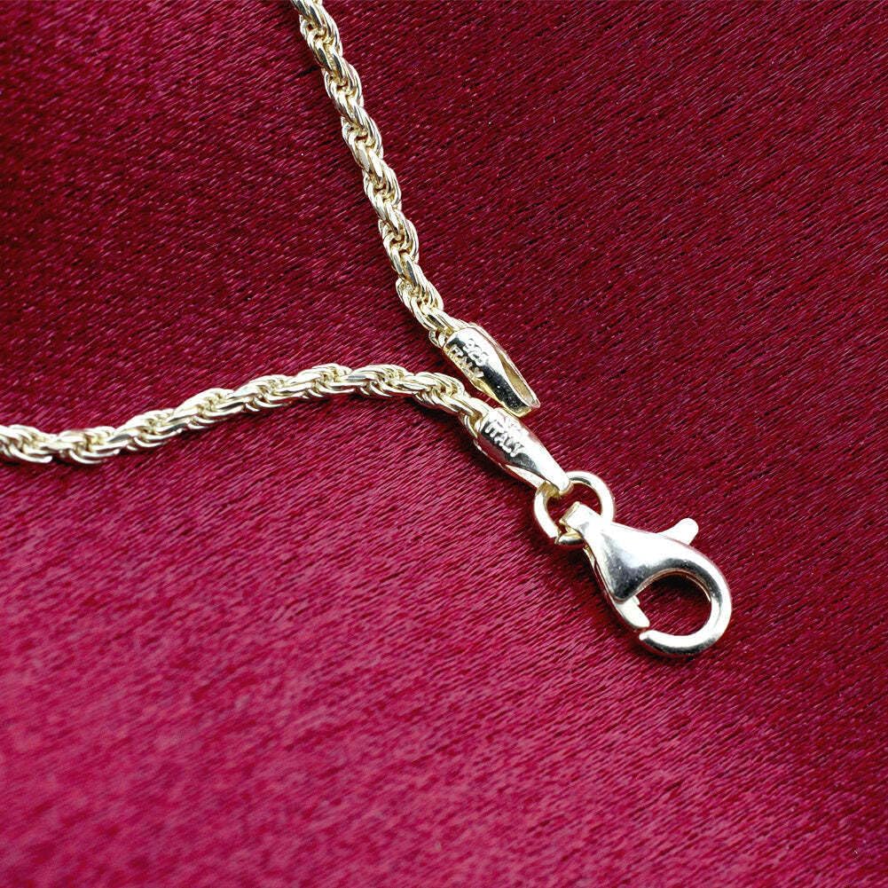 14k Gold Over 925 Sterling Silver Vermeil 1.5mm Rope Foot Chain Anklet