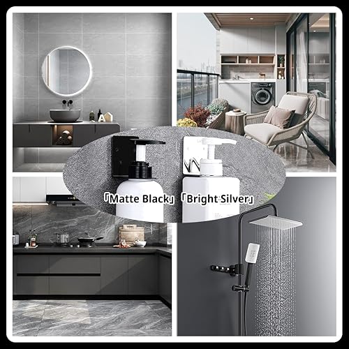 Miniatura 7 de 3 unidades de dispensador de botellas de jabón redimensionable, soporte de pared para ducha, dispensador de loción de champú y jabón, soporte de