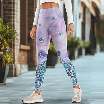Women Breathable Yoga Leggings with Pockets Tummy Control 4-Way Stretch High Waisted Full-Length Pants