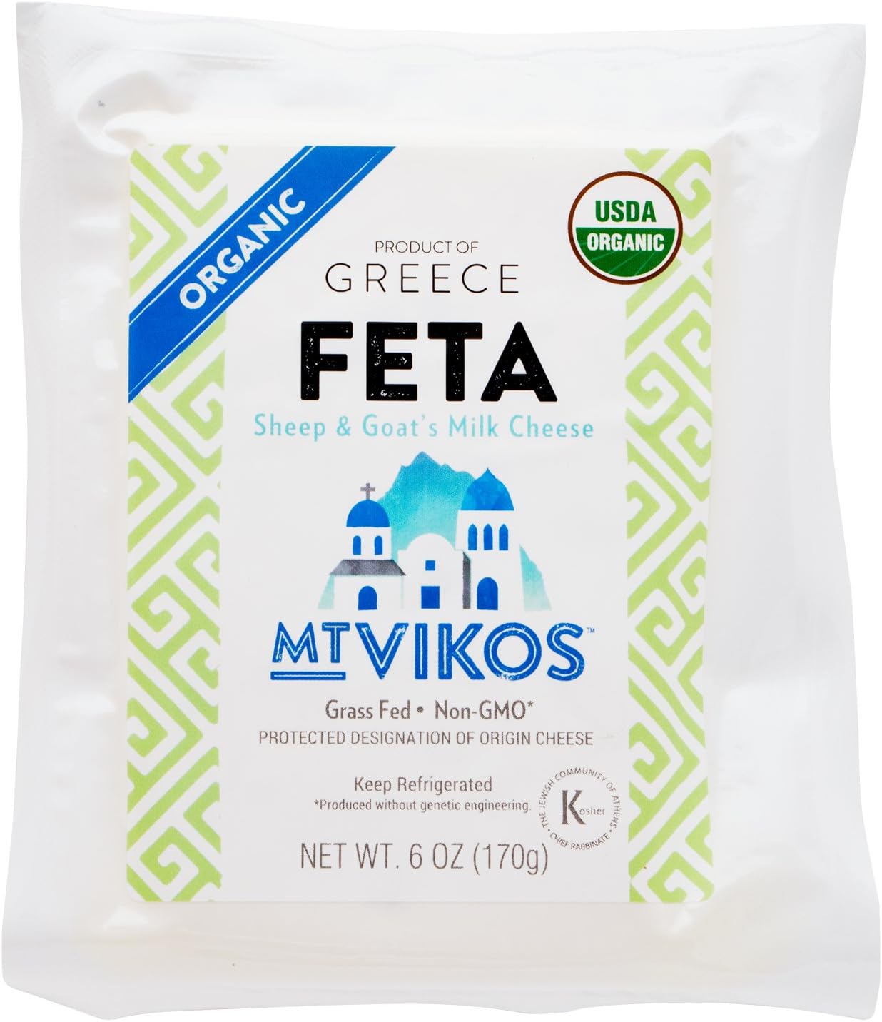Mt Vikos, Organic Feta Cheese, 6 oz