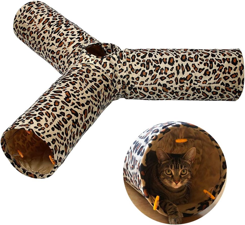 leopard print cat tunnel