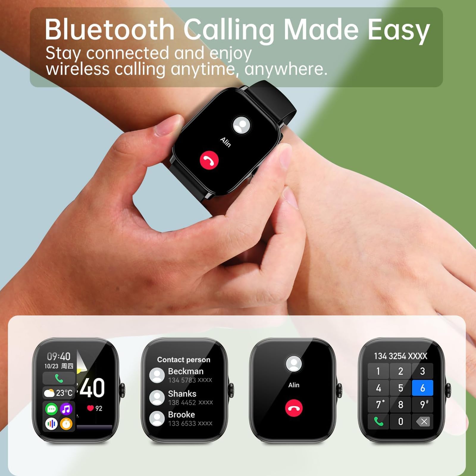 Inteligentny zegarek dla kobiet i mężczyzn z połączeniem Bluetooth, najnowszy 2023 1,91-calowy zegarek HD DIY Dial z monitorem aktywności i monitorem tętna podczas snu,D