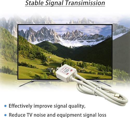 Miniatura 3 de Divisor de satélite de 5 a 2500 MHz, divisor CATV de 2 vías con cable coaxial RG6 y 2 conectores, para alimentación de paso a LNB, mejora la calidad