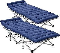 Vista 1 de ABORON Catre de Campamento para Adultos de 28" Extra Ancho, Paquete de 2 Catres Oxford 1200D Resistentes para Dormir, Cama de Campamento Plegable
