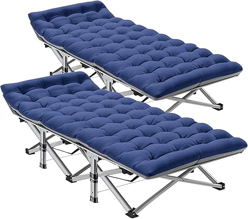 ABORON Cuna de campamento para adultos de 28 pulgadas extra ancha, 2 unidades, catre Oxford 1200D resistente para dormir, cama de campamento