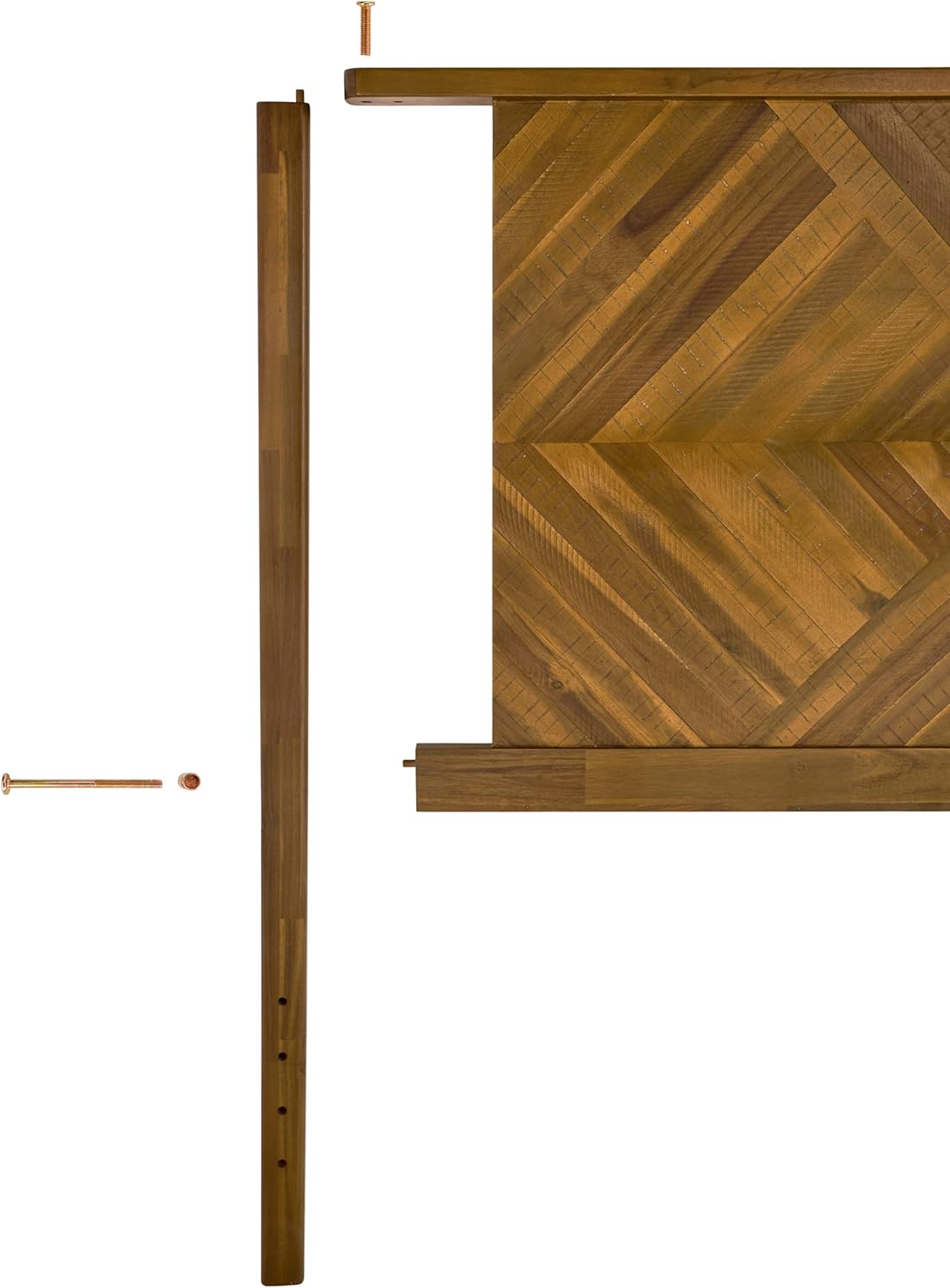 Bme Ethan King Wood Headboard Only - Rustic & Scandinavian Style Without Bed Frame - Acacia Wood - Easy Assembly - Rustic Brown