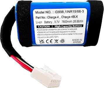 Replacement Battery for JBL Charge 4 Charge 4J JBLCHARGE4BLUAM Charge 4BLK ID998 IY1068 SUN-INTE-118 1INR19/66-37800mAh NOT FIT with Charge 4Q