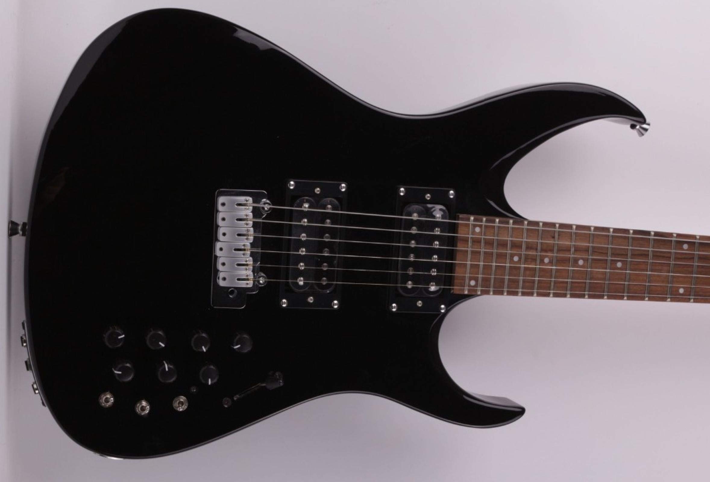 Chitarra elettrica silenziosa incorporata effetto portatile da viaggio nera
