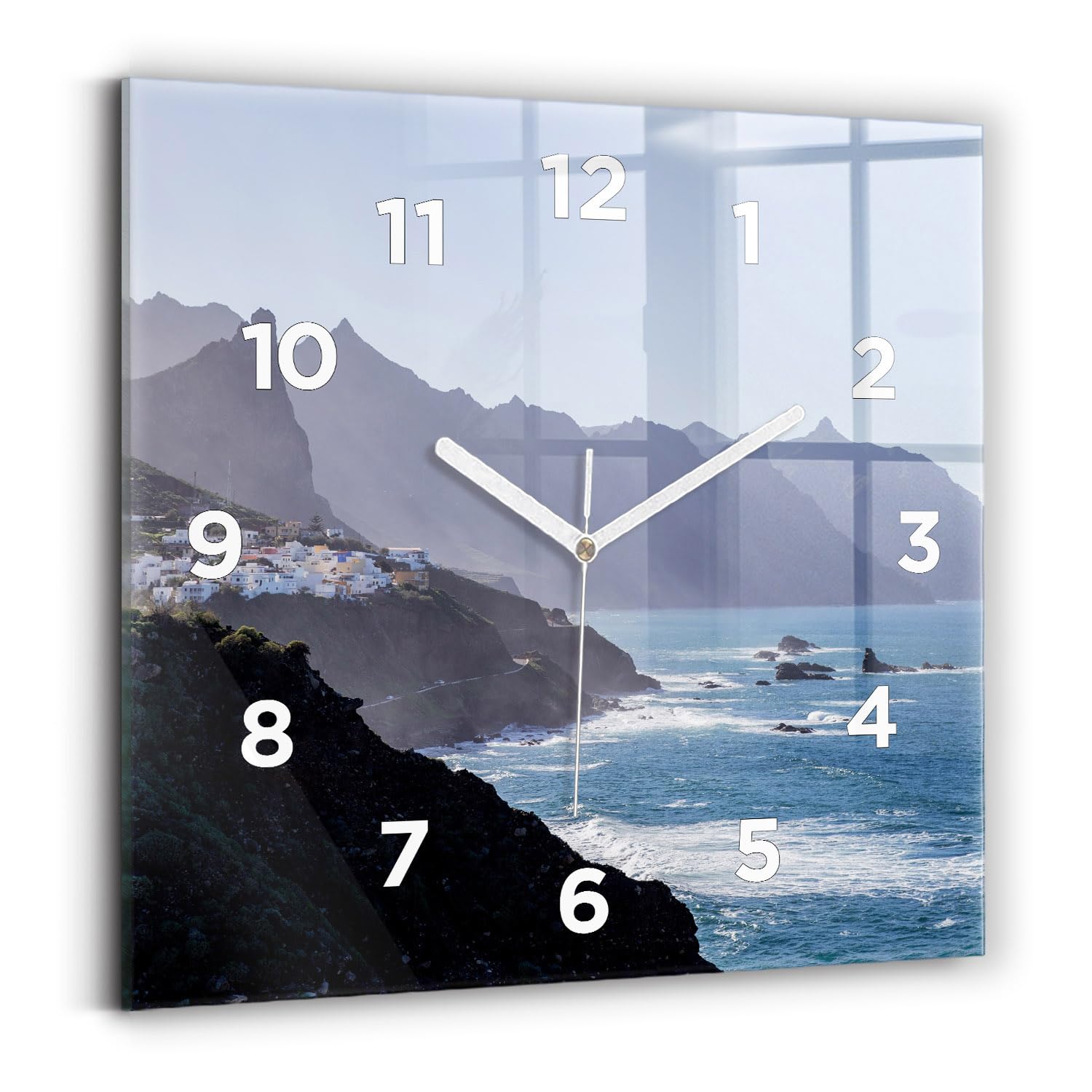 Horloge numérique analogique carrée 30x30 cm moderne Wallfluent