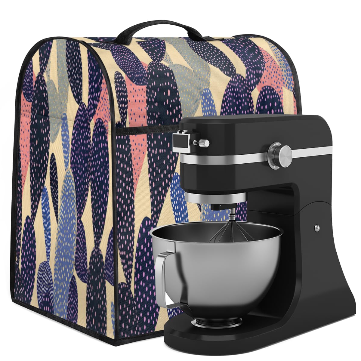 Coffee Maker Cover Abstract Cactus Kitchen Appliance Covers Small Appliance Covers Blender Cover Juicer Cover Dust Covers for Kitchen Appliances with Top Handle and Pockets,Washable,C45