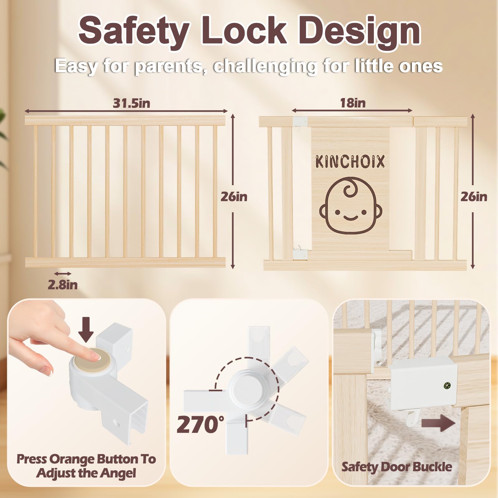 Snapklik.com : Baby Playpen For Toddler And Babies Foldable Wooden Baby ...