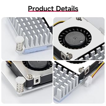 Yahboom Raspberry Pi 5 Active Cooler Heatsinks for Pi5 Raspberry Pi Official Intelligent Cooling PWM Fan Case and Acrylic Case for Pi 5 (pi5 Active Cooler)