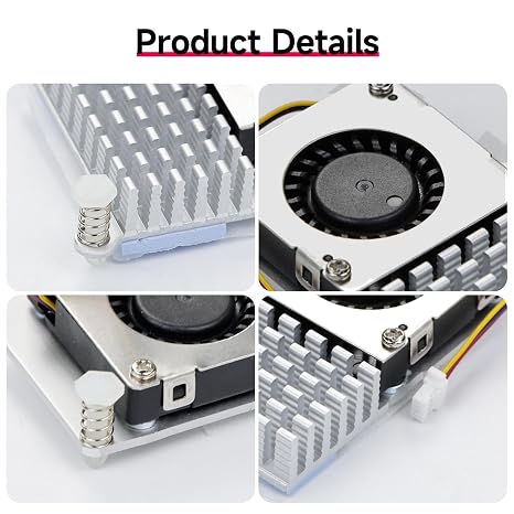Yahboom Raspberry Pi 5 Active Cooler Heatsinks for Pi5 Raspberry Pi Official Intelligent Cooling PWM Fan Case and Acrylic Case for Pi 5 (pi5 Active Cooler)