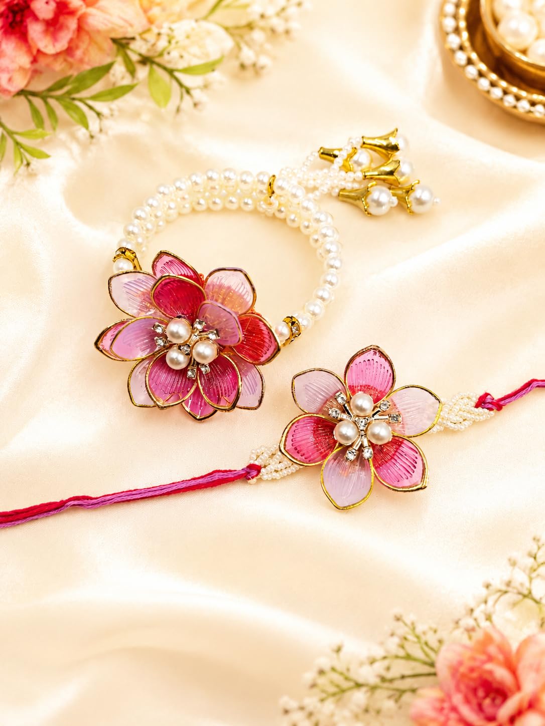 Designer Handmade Floral Bhaiya Bhabhi Rakhi Combo-image-47