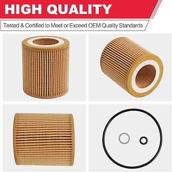 HU816x Oil Filter Fit for BMW 1,3,5,6,7,11427953129 11427541827 (2Pcs)