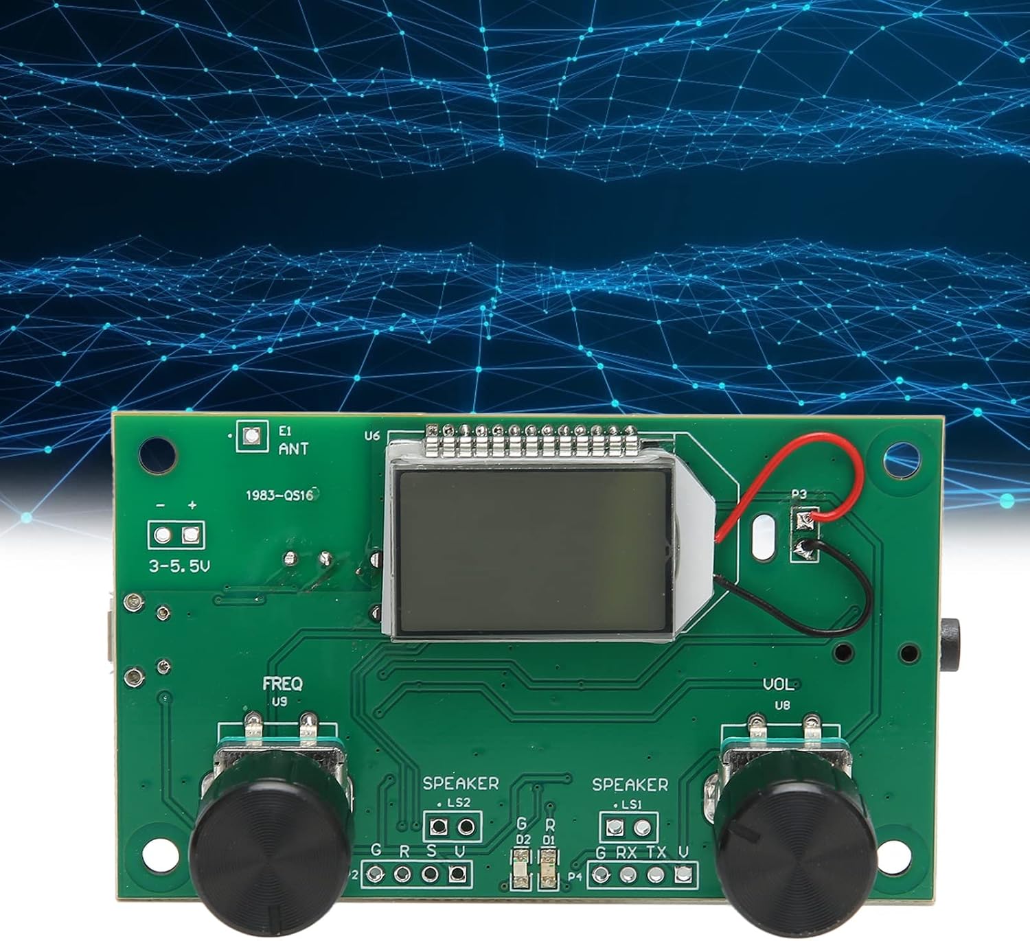 Close-up of the headphone jack on the Dilwe FM Radio Module
