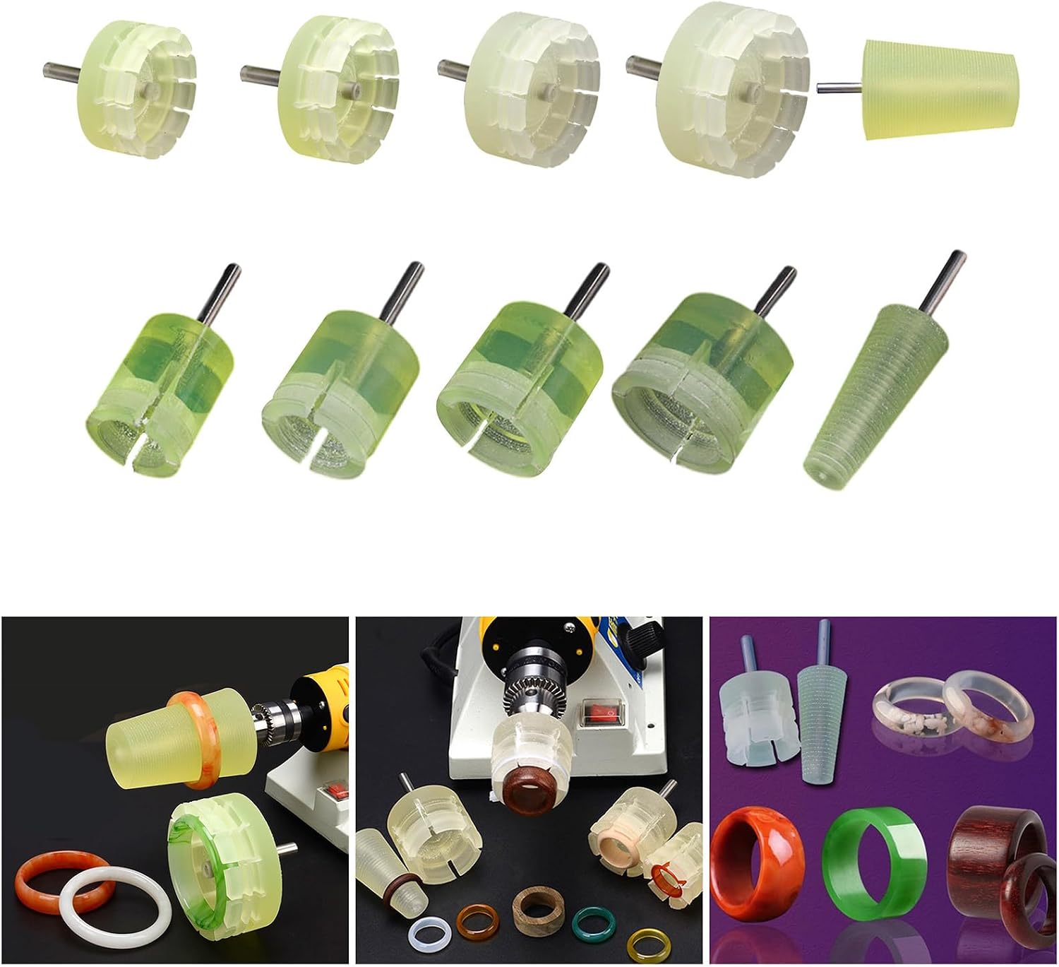 Versatile Jewelry Repair Tool Polishing Stick for Rings and Buffing Silicone Mandrel Inner Outside Holder
