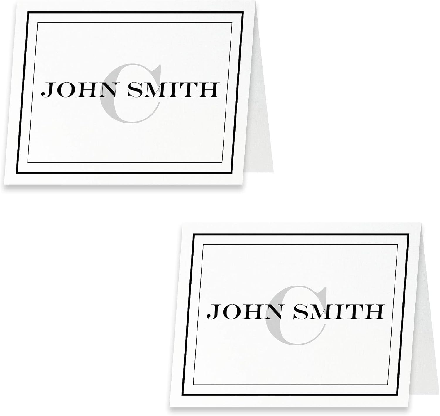 Premium Linen Personalized Stationery Set - Customized Folded Card with Envelopes - 50 Pack - High End Look and Feel - Great for Professionals! 100% Made in the U.S.A. (Solar White)