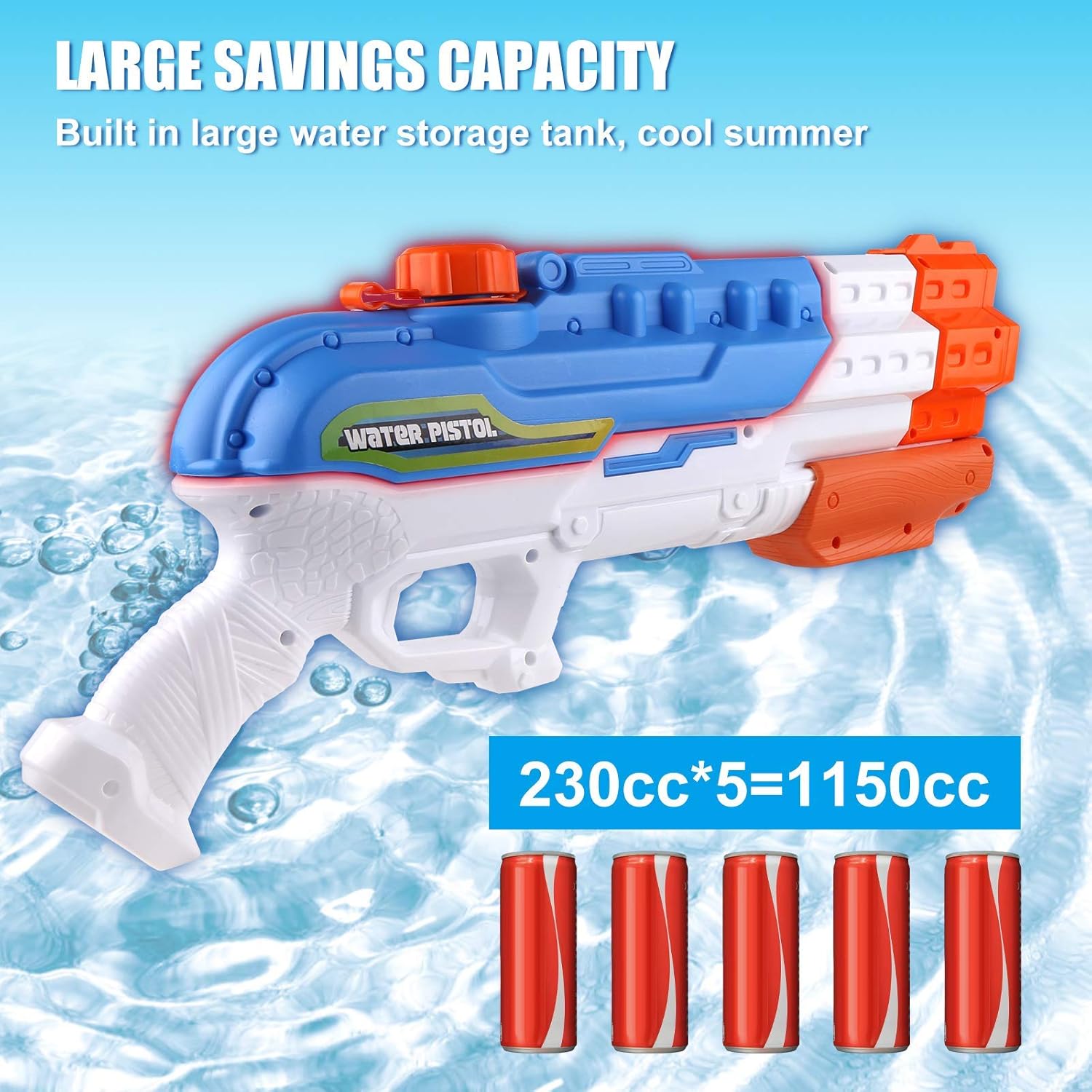 Bukm Water Guns for Kids, 2 Pack Super Squirt Guns Water Soaker Blaster 1150CC 4 Nozzles Toys Gifts for Boys Girls Children Adult Outdoor Swimming Pool Beach Sand Children's Day (2 Pack Water Guns) : Toys & Games