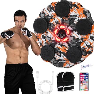 shengshi Music Boxing Machine with Bluetooth & Boxing Gloves - Smart Interactive Punching Trainer for Adults Kids, Wall-Mounted Reflex Target with 9 Speeds, Perfect for Home, Gym, Office Fun Workouts