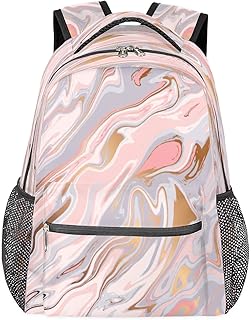 Mochilas de viagem para laptop para mulheres homens estampa abstrata mármore moda mochilas escolares mochilas para livros, mochilas casuais para meninos e meninas, trabalho, caminhadas, acampamento, Multicor, Medium
