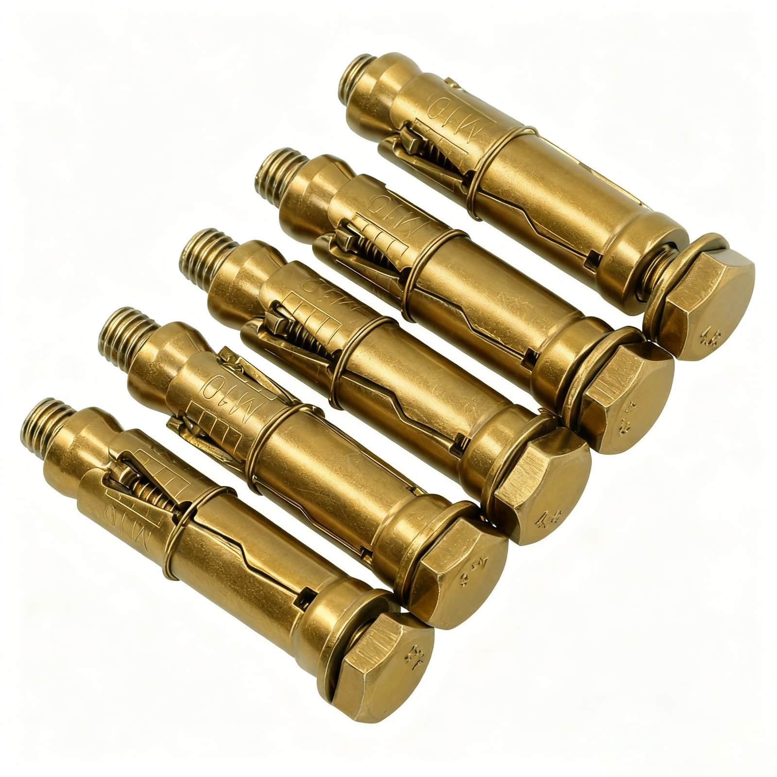 15pcs Heavy Duty Expansion Anchor Bolts M10 Yellow Zinc Plated Carbon Steel Wall Fixings for Concrete Brick Block Hollow Wall Masonry Fixings with Nuts and Washers(M10*70)