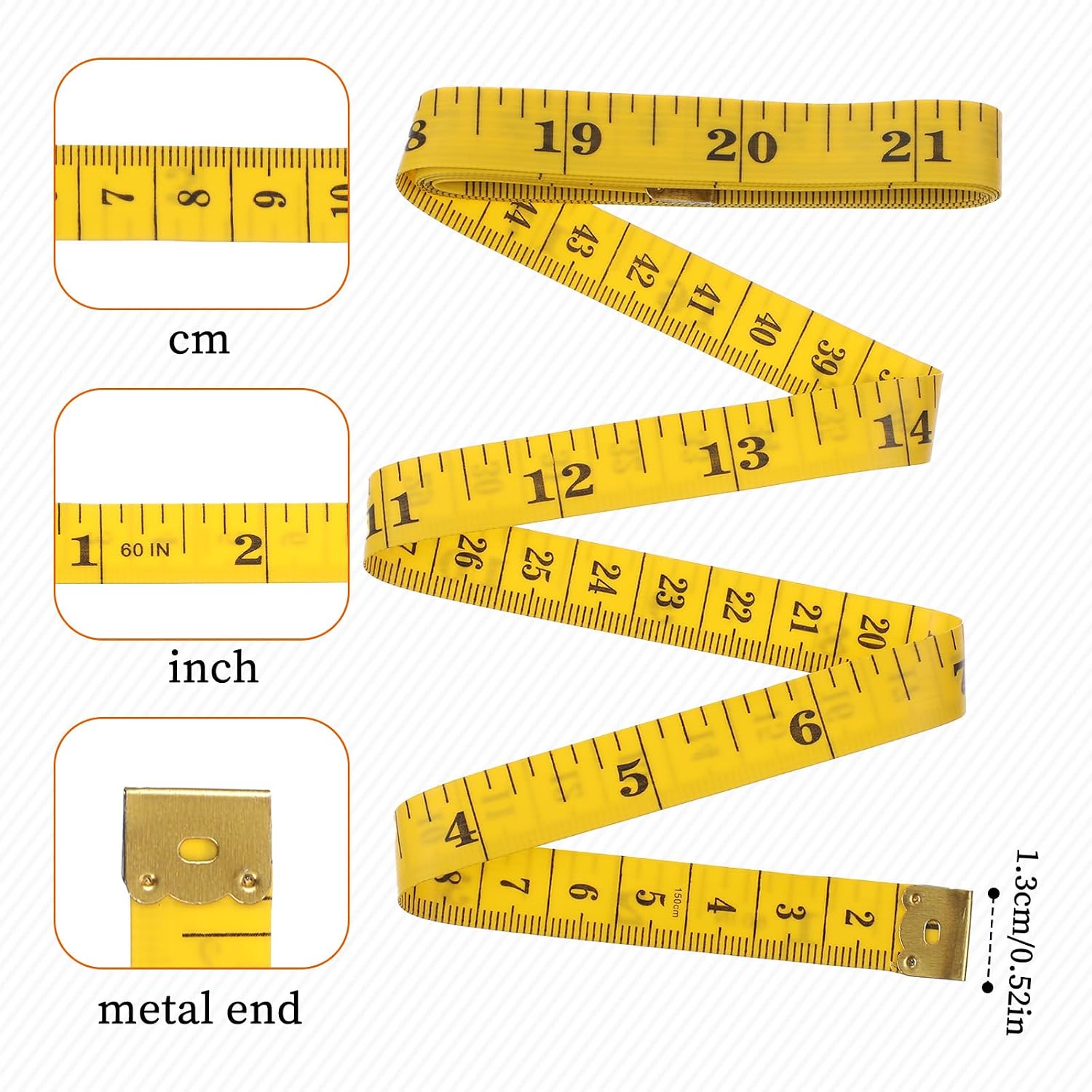 Ymapinc 3 Pack Tape Measure for Sewing, 60-Inch Double Sided Soft Ruler, Flexible Cloth Measuring Tape for Seamstress Body Tailors, Yellow
