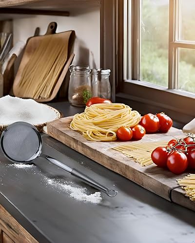Miniatura 2 de Colador de malla Wok de acero inoxidable, cuchara espumadera de malla para cocinar, diámetro de 4.75 pulgadas