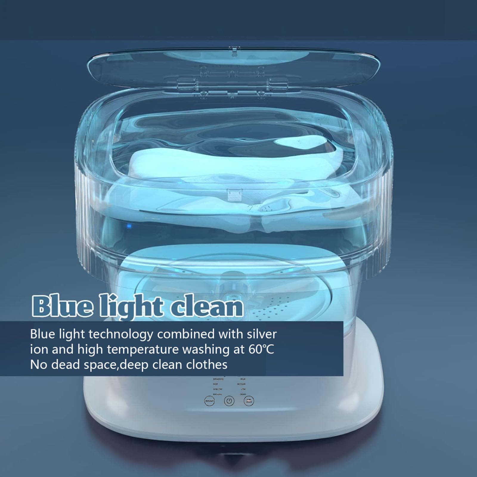 Amazon.co.jp: 洗濯機 小さいサイズ, 9L 折りたたみ洗濯機, 360°ブルー