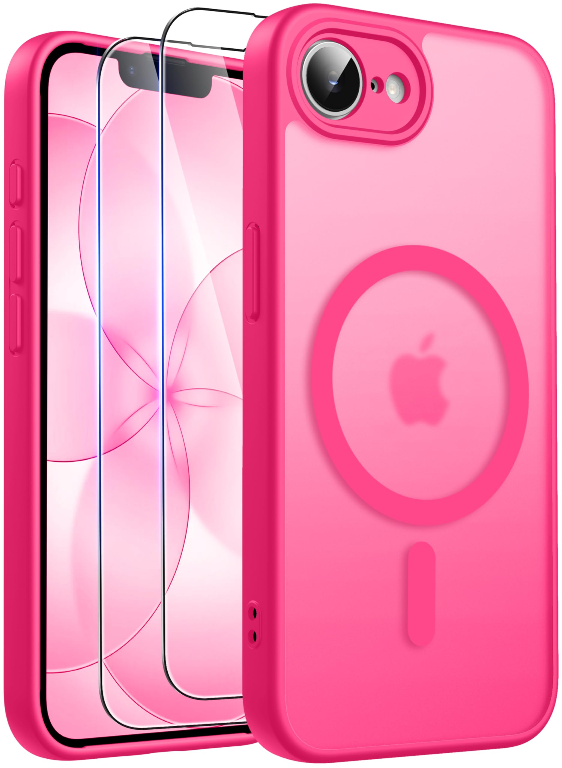 Qasyfanc Magnetic for iPhone 17e Case iPhone 16e Case with 2 Tempered Glass Screen Protector, Compatible with MagSafe, Full Camera Protection, [Anti-Yellowing] Shockproof Protection Phone Case, Clear — view 8