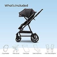 Vista 8 de Mompush Meteor2 - Cochecito de bebé 2 en 1 con modo recién nacido, compatible con adaptador de asiento de automóvil infantil incluido, cochecitos