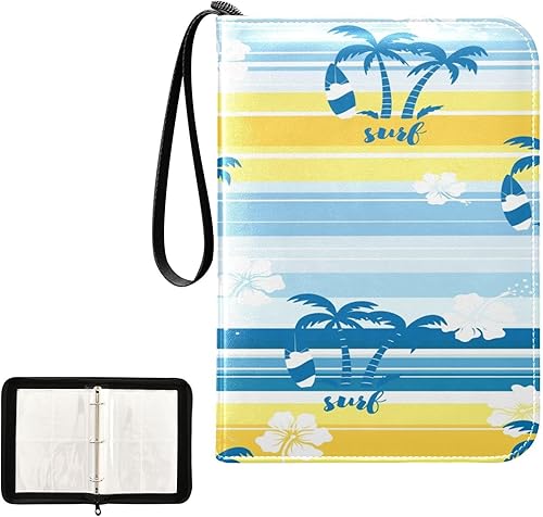 Miniatura 2 de WELLDAY Summer Windsurf Card Binder, 400 Pockets Card Holder with 50 Sleeves, Sturdy Card Holder Folders for Game Cards & Sports Cards
